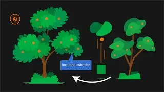 How do you use Adobe illustrator for Beginners | included subtitles | a Simple tree