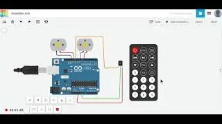 Circuits IR Remote DC Motor Arduino Tinkercad