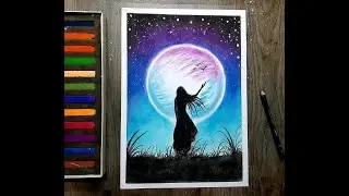 Easy And Beautiful Scenery Drawing Wish Soft Pastels | Step By Step Soft Drawing For Beginners