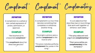 Compliment / Complement / Complementary