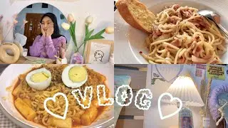 VLOG #13 | days in my life : productive day, skincare routines, making rabokki 🍝🧚🏻‍♀️🌈