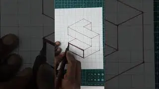 TWIN L SHAPED BLOCKS || 3D ART || DRAWING IDEAS @crafterpedia