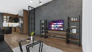 DESIGN PROJECT INTERIOR KITCHEN SET LIVING ROOM INDUSTRIAL JAKARTA  #lumioninterior #lumion