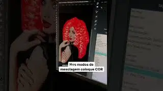 Tutorial rápido de como alterar a cor do cabelo no Photoshop⚡️#emilysouza #photoshoptutorial #cabelo