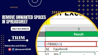 How to Remove Unwanted Spaces in MS Excel with Formulas and Examples | Trim