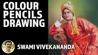 Pencil Drawing Progression | Color Pencils | Swami Vivekananda | Muralidhar Suvarna