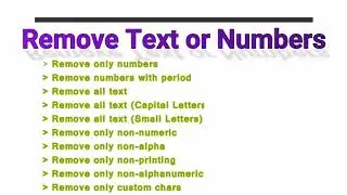Excel quickly remove only text or only numbers or everything except text and numbers