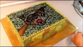 Вафельная Картинка Как Приклеить Камуфляж Из Крема
