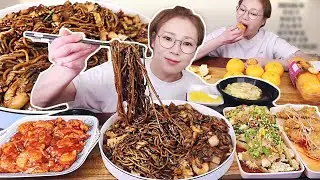 해물쟁반짜장 3개에 깐쇼새우, 유린기, 꿔바로우! 입가심 과일까지 먹방!  20230412/Mukbang, eating show