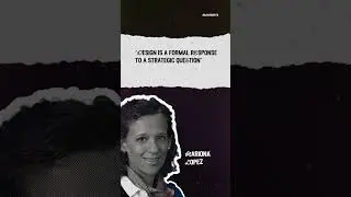 Design is a formal response to a strategic question. Mariona Lopez