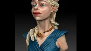 tutorial how to make the 3d caricature of The mother of dragons in zbrush