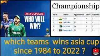 Asia cup winners teams list since 1984 to 2022 ?