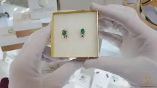 Золотые серьги с халцедоном 029728