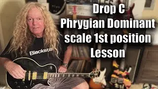 Learn Drop C Phrygian Dominant scale 1st position in a few minutes.