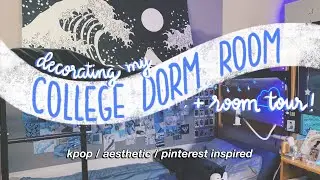 decorating my college dorm room + ROOM TOUR ! ✰ kpop/aesthetic/pinterest inspired