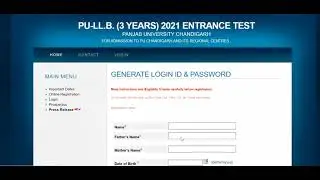 PU LLB 2021 Application Form (Started) - How to Fill Officially Panjab University LLB Application