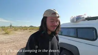 truck camping in the desert