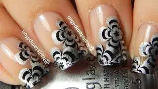 Floral Mani Using Fab Ur Nail FUN15 * Nail Stamping