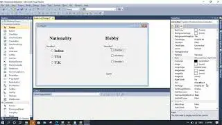 Select Nationality and Hobbies using Radio button and Checkbox|VB.NET|diploma practical of SWPD.