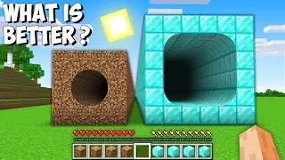 Which THE LONGEST TUNNEL is BETTER in Minecraft? I found THE BIGGEST DIRT vs DIAMOND TUNNEL!