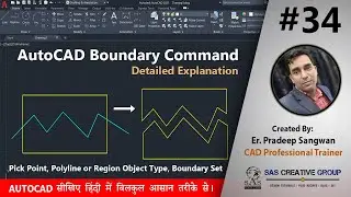 AutoCAD Boundary Command | AutoCAD Tutorials 34 | Hindi/Urdu #Autocad 2021-25 #cad #design #boundary