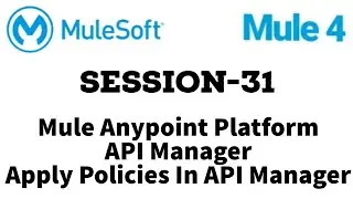 MuleSoft | Mule ESB 4 | Session 31 | Apply policies in API Manager