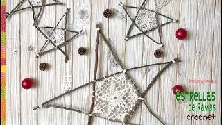 Star made with branches and crochet granny 🌟 Tejiendo Peru