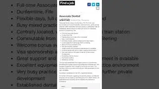 Visa sponsorship for Dentist job in Scotland