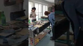 Teaching a private encaustic class