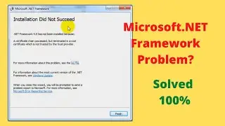 NET framework installation problem solve