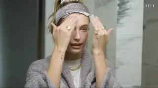 ELLE Hailey Bieber on Developing a Routine Staying Grounded - Double Cleansing - Waking Up With