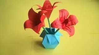 оригами ваза из бумаги, как сделать оригами вазу / origami paper vase