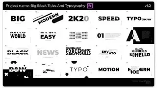 Big Black Titles And Typography   Premiere PRO » free after effects templates   after effe