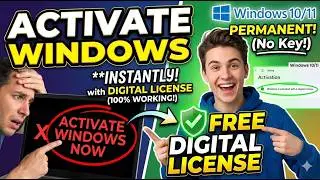 How to activate windows 10/11 with out product key with digital license | legally