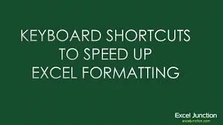 20+ Keyboard SHORTCUTS to speed up Excel FORMATTING | ExcelJunction.com