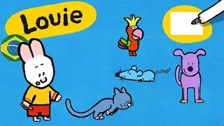Louie, desenhe me 🎨 ✐ Louie, desenhe me um animais domésticos ✐ | Desenhos animados para crianças