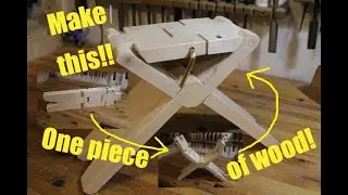 How to make a Roubo-Andres folding chair with hand tools!! From a single piece of wood!!