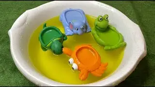 Learn Animals in English Turtle Frog Crab Elephant Educational Cartoons for Kids