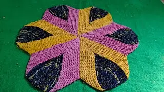 32 fanda se gol Aakar me big size  door mat and payedhan। डोर मैट बड़ा सा कलर फुल डिजाइन में बनाएं