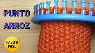 PUNTO ARROZ en Telar Circular Perfecto para Gorros y Bufandas