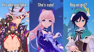 My mom reacts to Genshin Impact characters.