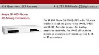 Avaya IP 400 Phone 30 Analog Extensions, Digitcom.ca Telepho