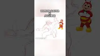 Jollibee x Demon Slayer [Time-lapse] #demonslayer #digitalart #illustration #shorts