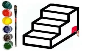 bolalar uchun zina rasmini chizish /drawing a staircase for children बच्चों के लिए सीढ़ी बनाना