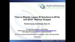 'Migrating Legacy BI Solutions To Oracle BI Cloud Service (BICS) and BI 12c' Webinar Snippet
