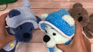 КЕПКА КРЮЧКОМ ИЗ ПЛЮШЕВОЙ ПРЯЖИ ..ДЛЯ ИГРУШЕК..