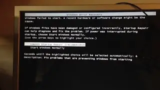Windows Error Recovery FIX - Windows Failed To Start