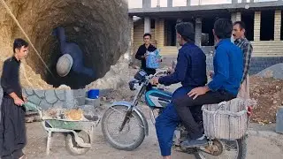 Digging a well for the building by Abbas and his father
