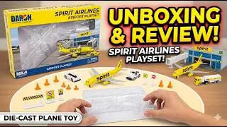 Aircraft Model: unboxing Daron Spirit Airlines Airport Playset  (000373)