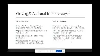 Masterclass: Facilitating Remote Workshops